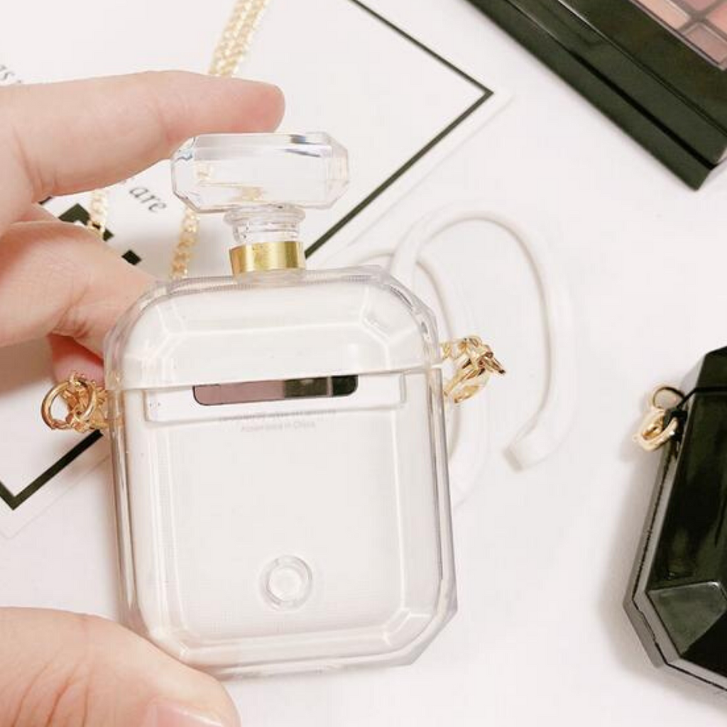 Coco Chanel Style Luxury Perfume Bottle Airpods Protective Shockproof