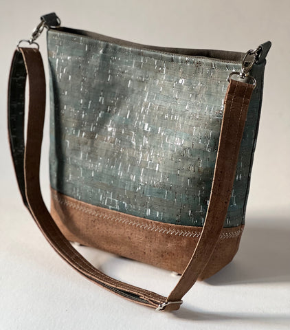 Two-tone Cork Shoulder Bag
