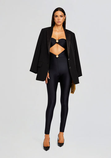 Black Sleeveless Jumpsuit with pleated design and belt – Εργαστήρι  Βαξεβανίδη