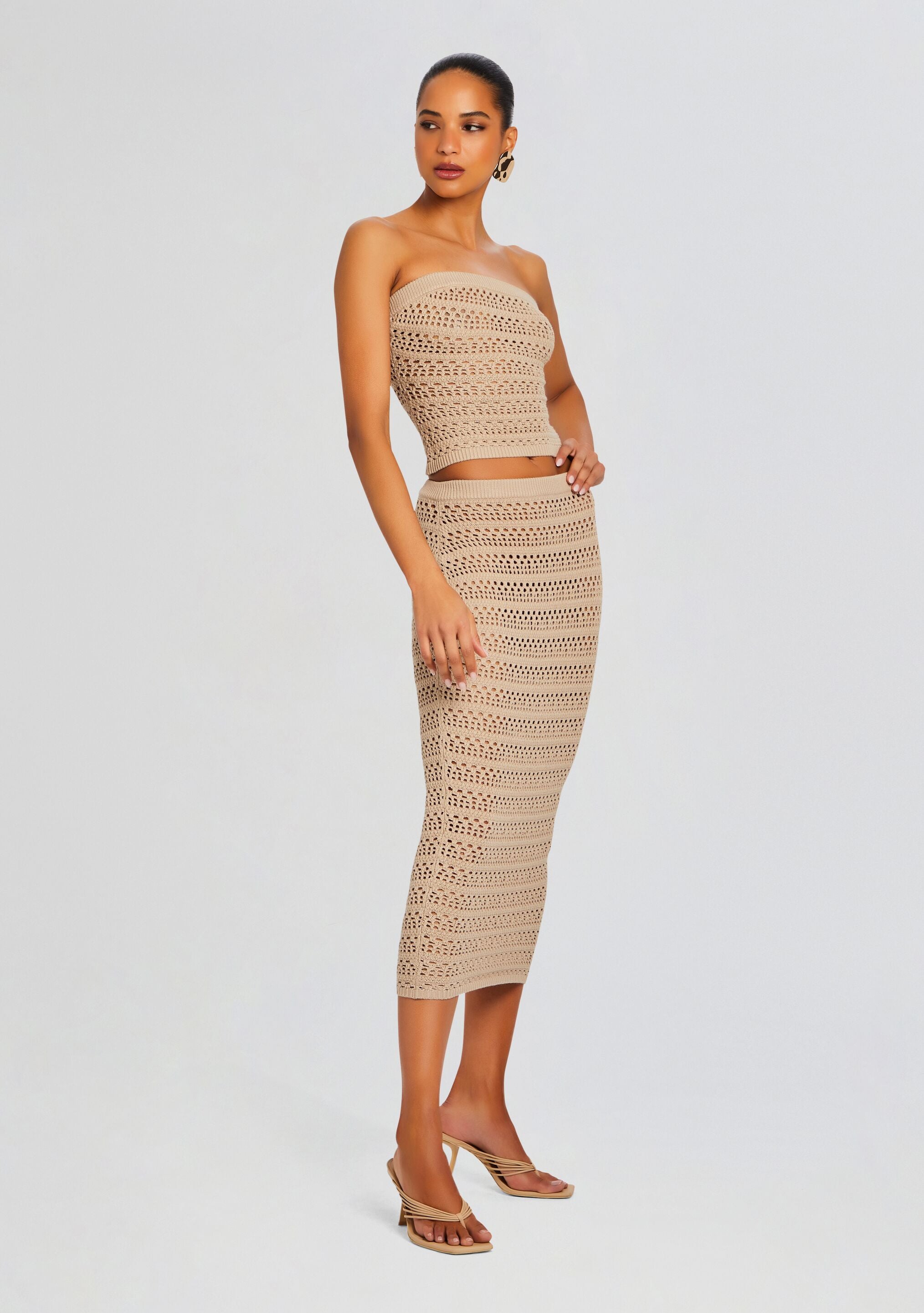 Marjorie Knit Crochet Maxi Skirt