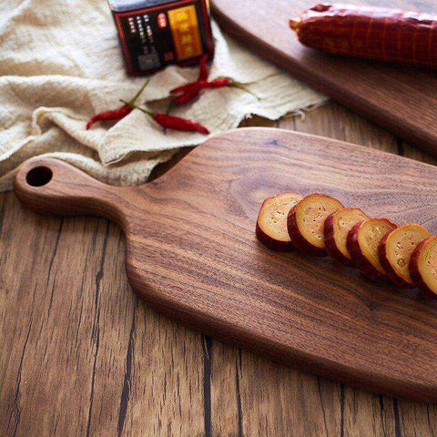 Image of Real Wood Black Walnut Bread Sushi Pizza Chopping Board
