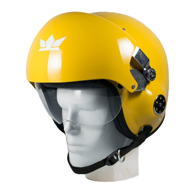 The Squadron (Glossy Yellow) Motorcycle Open Face Helmet with Twin
