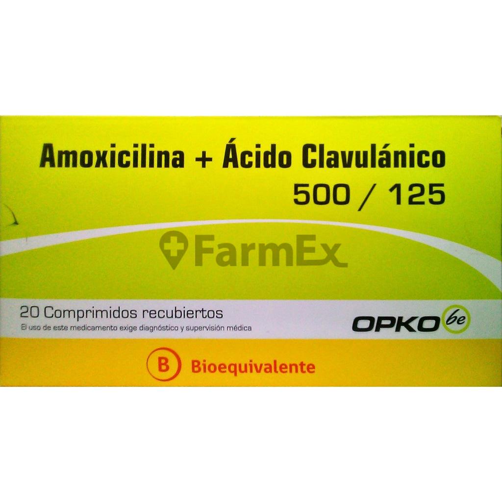Amoxicilina / Acido Clavulanico 500/125 X 20 Comprimidos