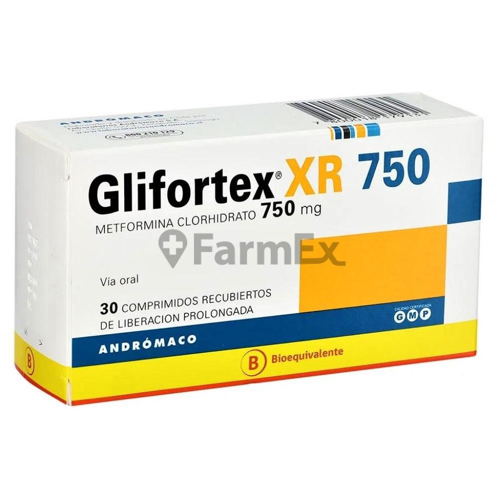 Glifortex Xr Metformina 750 Mg X 30 Comprimidos De Liberación Prolong 1882