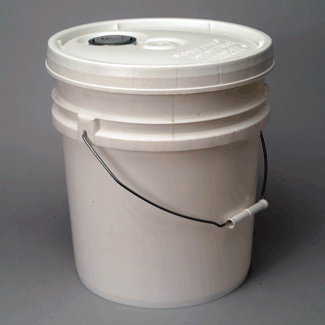 5 Gallon Plastic Bucket, Open Head, 100 Mil - White