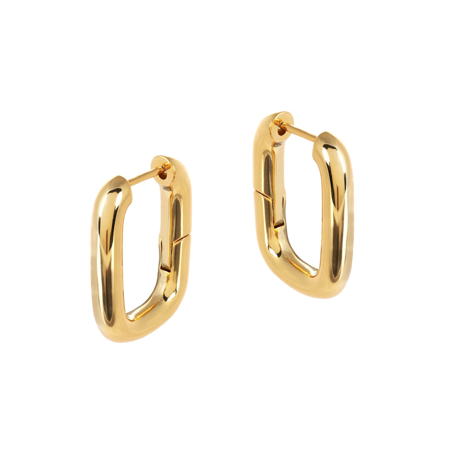 Bella Chunky Rectangular Gold Earrings – Lone Design Club