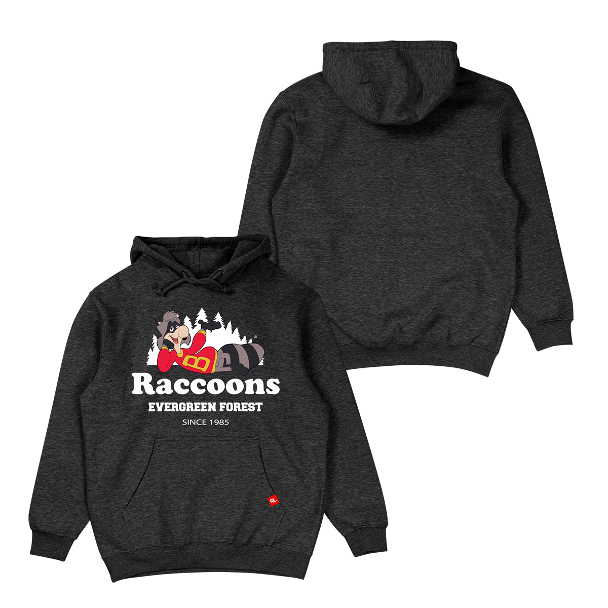 CRAZY RACCOON EMBROIDERY HOODIE GRAY-