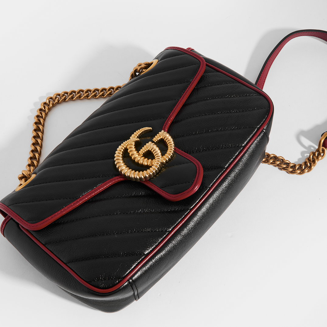 gucci bag black and red