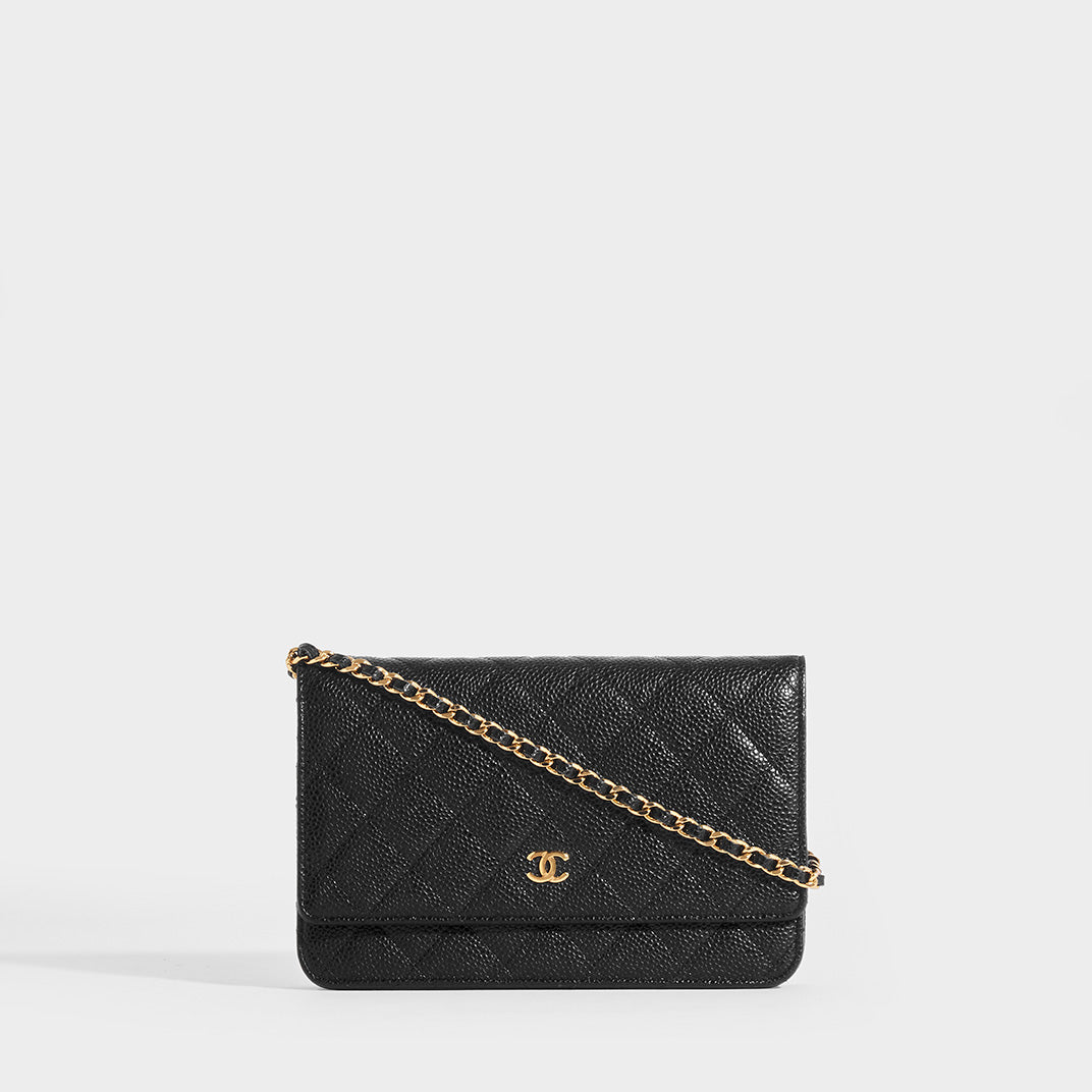 Wallet on chain leather mini bag Chanel Black in Leather  27553560