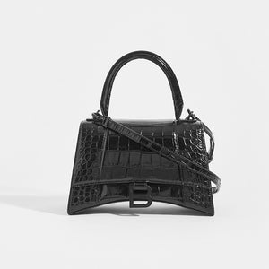 balenciaga hourglass black croc