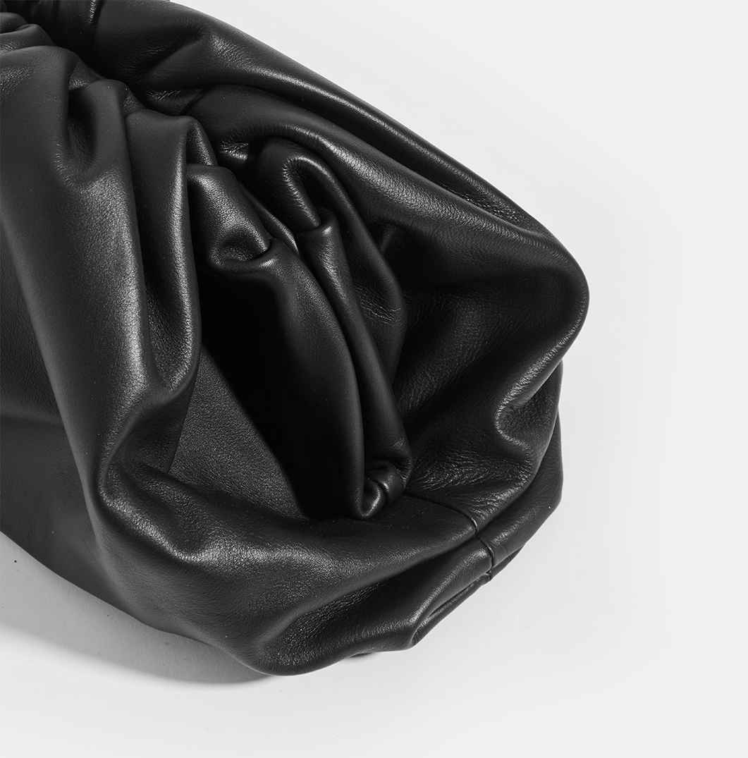 BOTTEGA VENETA The Pouch Leather Clutch in Black [ReSale]