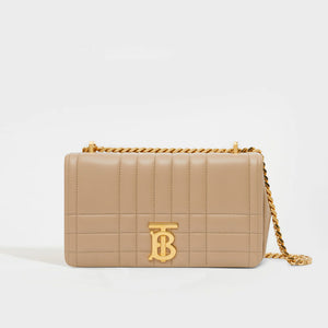 Burberry Mini Lola Checked Bucket Bag in Metallic