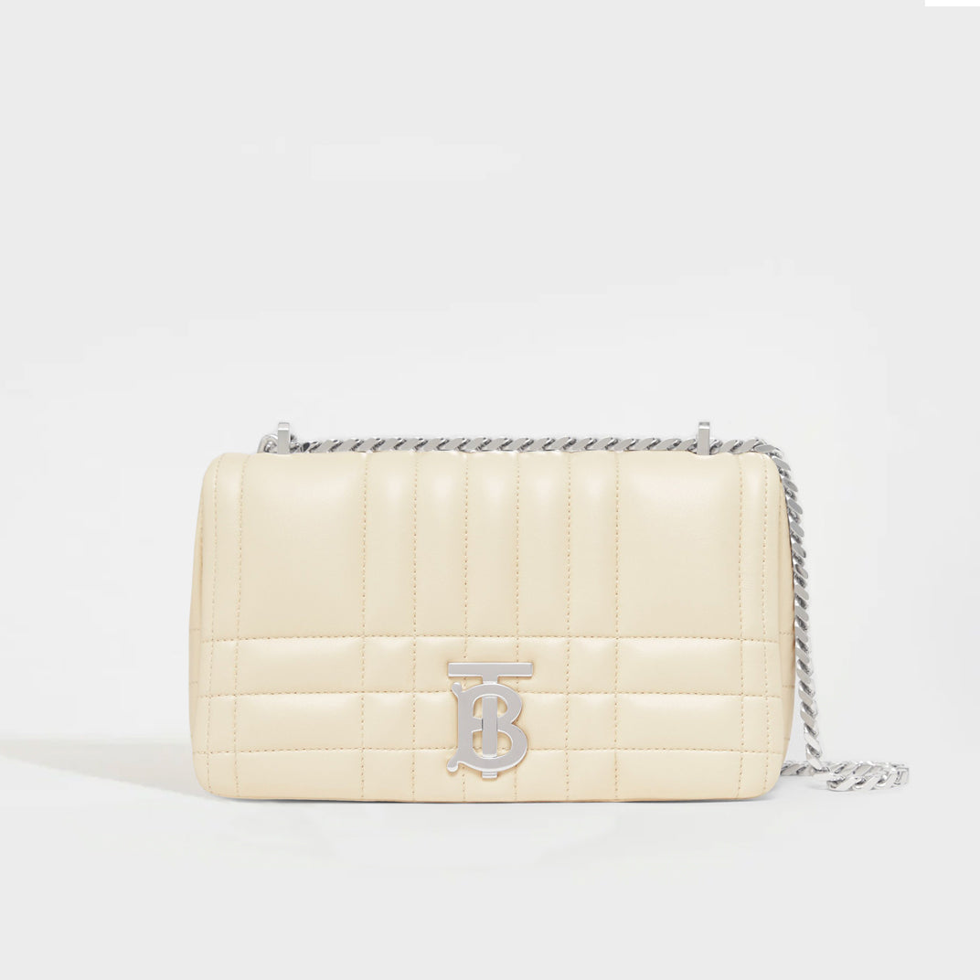 BURBERRY Pale Vanilla Small Quilted Lola Bag | COCOON