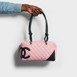 Chanel Tote Bag Cambon Ligne Quilted Beige Black