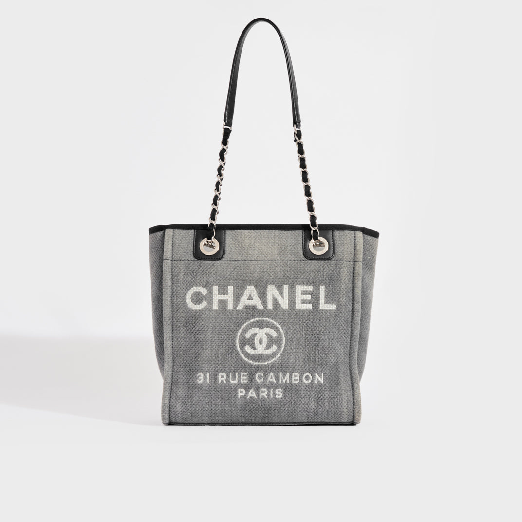 image of Deauville PM Canvas Chain Tote Bag in Grey 2012