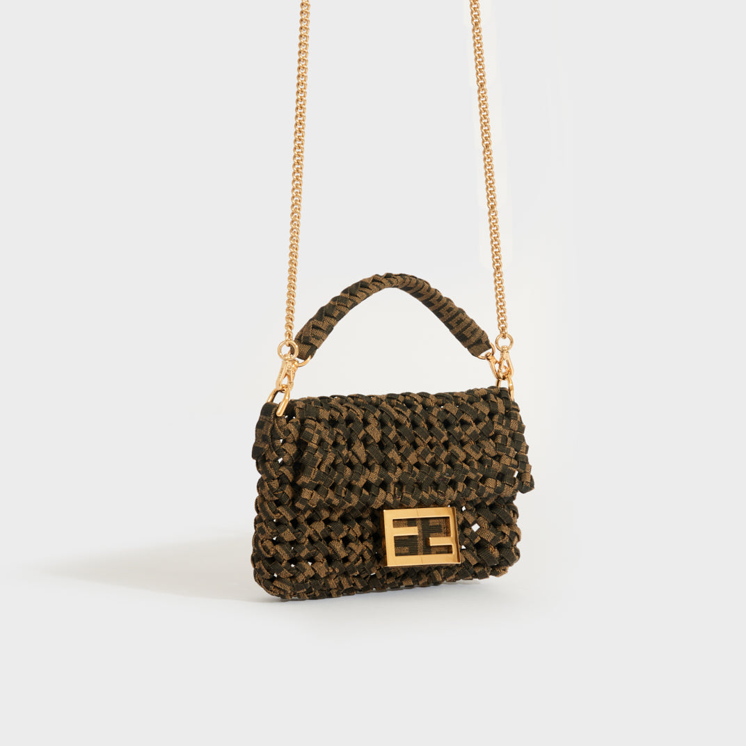 FENDI Mini Baguette Bag Woven FF Jacquard | COCOON