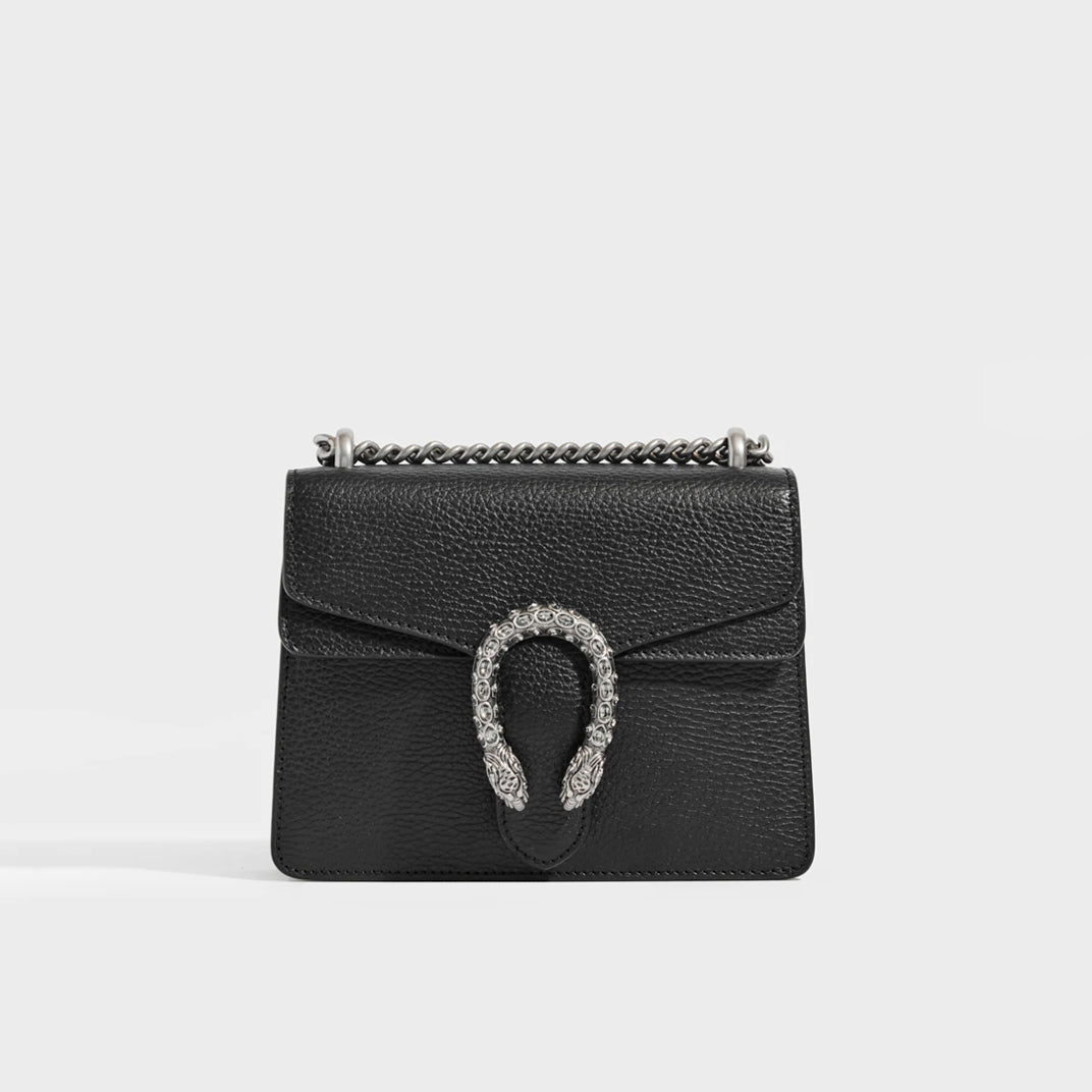 GUCCI Dionysus Black Leather Mini Bag | COCOON