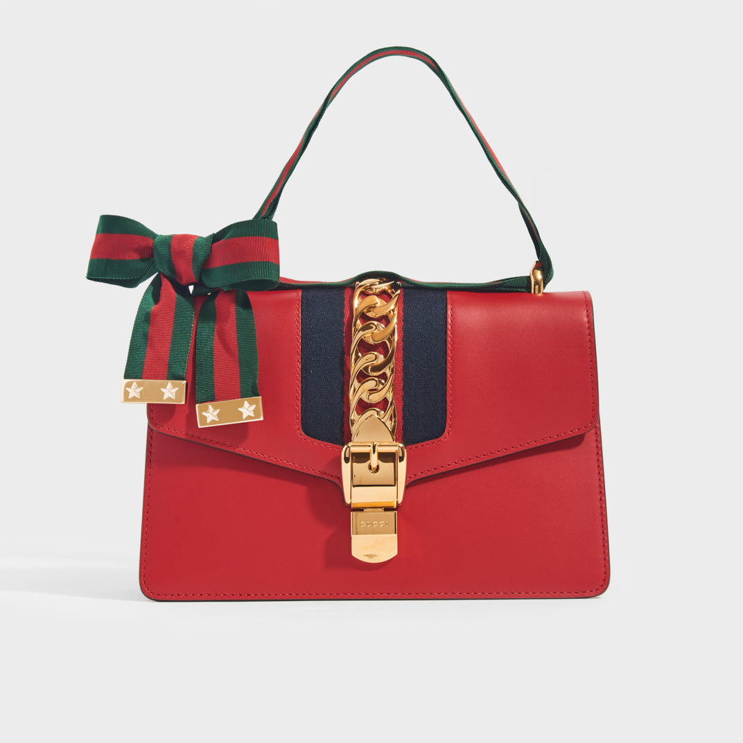 GUCCI Sylvie Small Shoulder Bag in Red Leather | COCOON