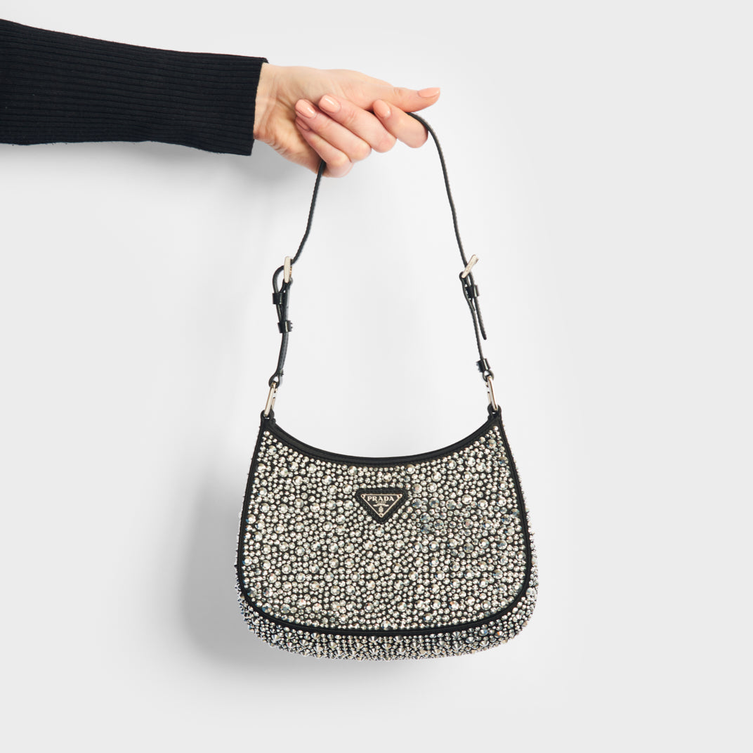 PRADA Cleo Satin Shoulder Bag with Crystals | COCOON