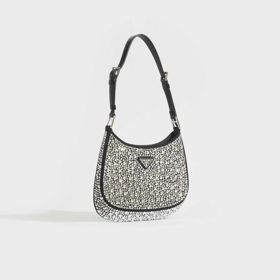 PRADA Cleo Satin Shoulder Bag with Crystals | COCOON