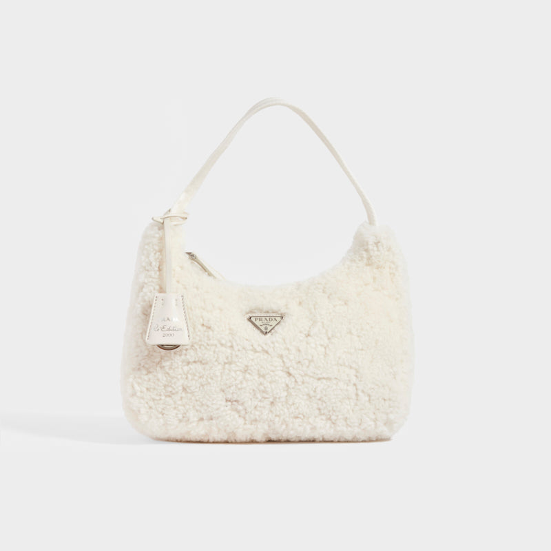 PRADA Hobo Teddy Re-Edition 2000 in White | COCOON