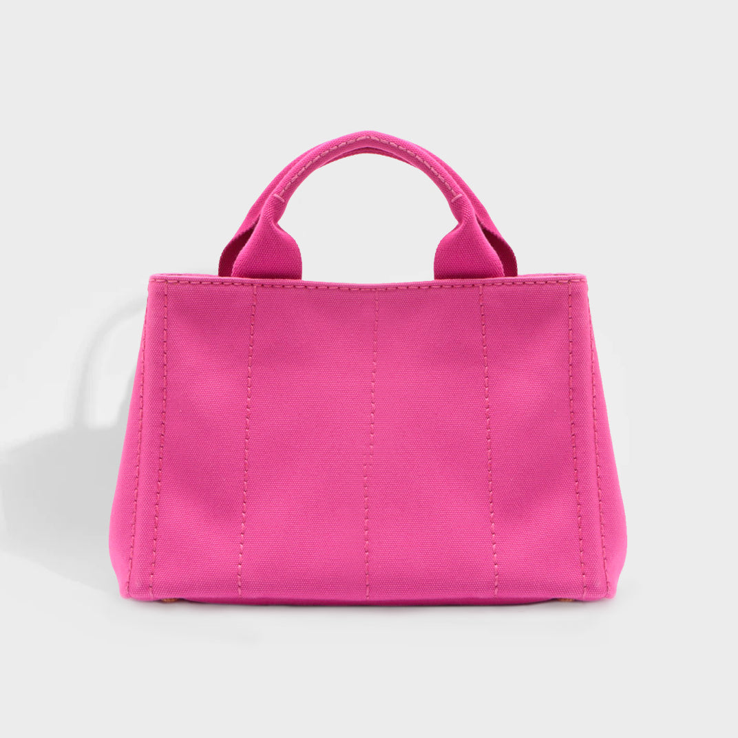 PRADA Logo Printed Tote Bag in Pink | COCOON