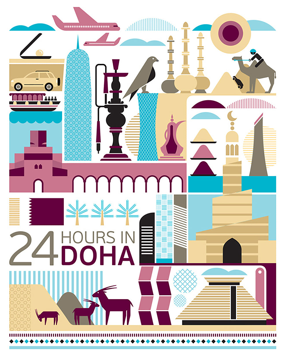 Safari Journal / Blog by Safari Fusion | 24 hours in Doha | Modern travel posters by graphic designer Fernando Volken Togni