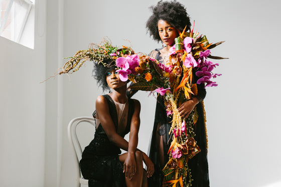 Safari Journal / Blog by Safari Fusion | Flowers, feathers + food | Our Bamileke Feather Headdress feature at Edward & Tea's launch
