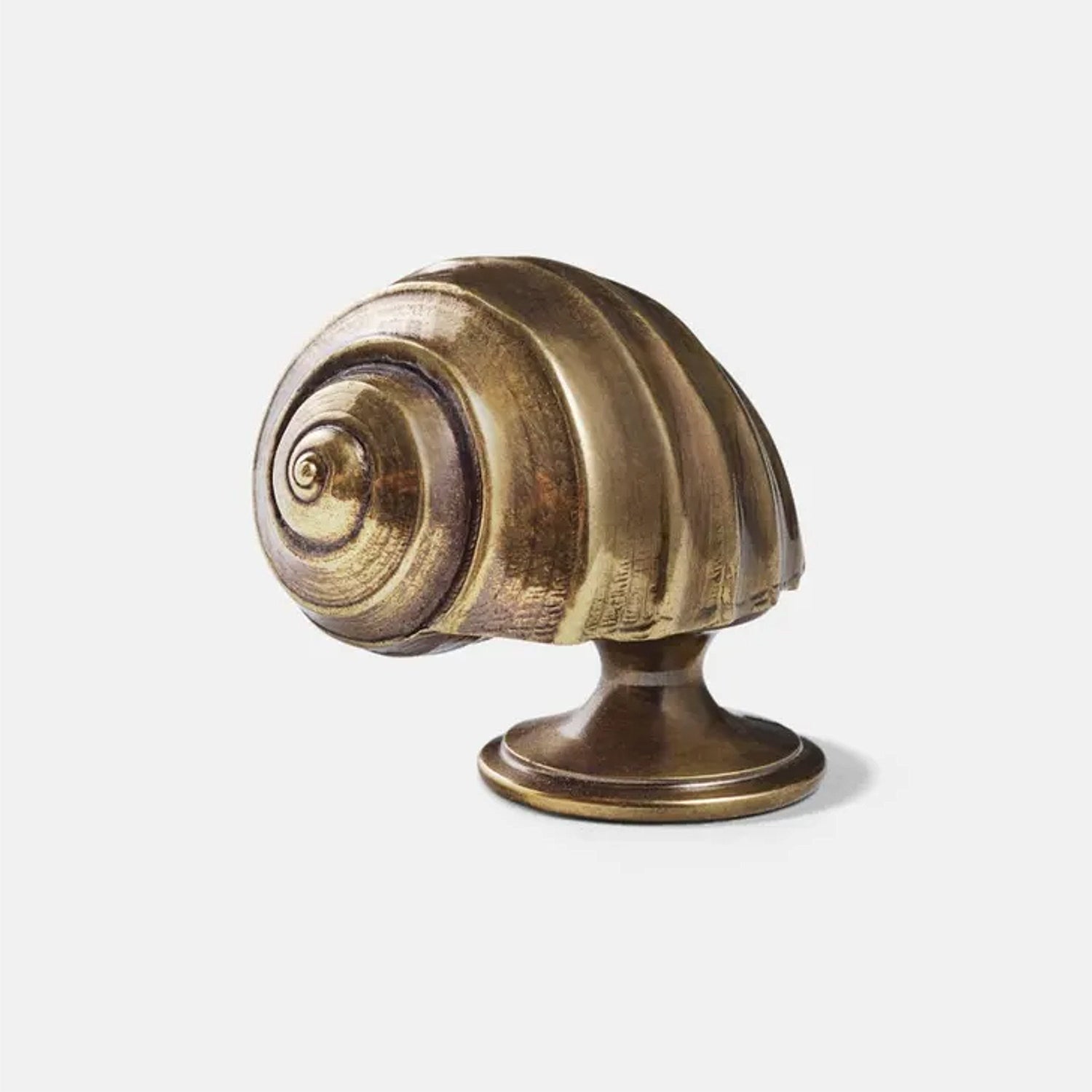 Safari Journal / Blog by Safari Fusion | Whimsical Hardware | Moon Snail cupboard knob in an Antique Brass finish by Collier Webb, England