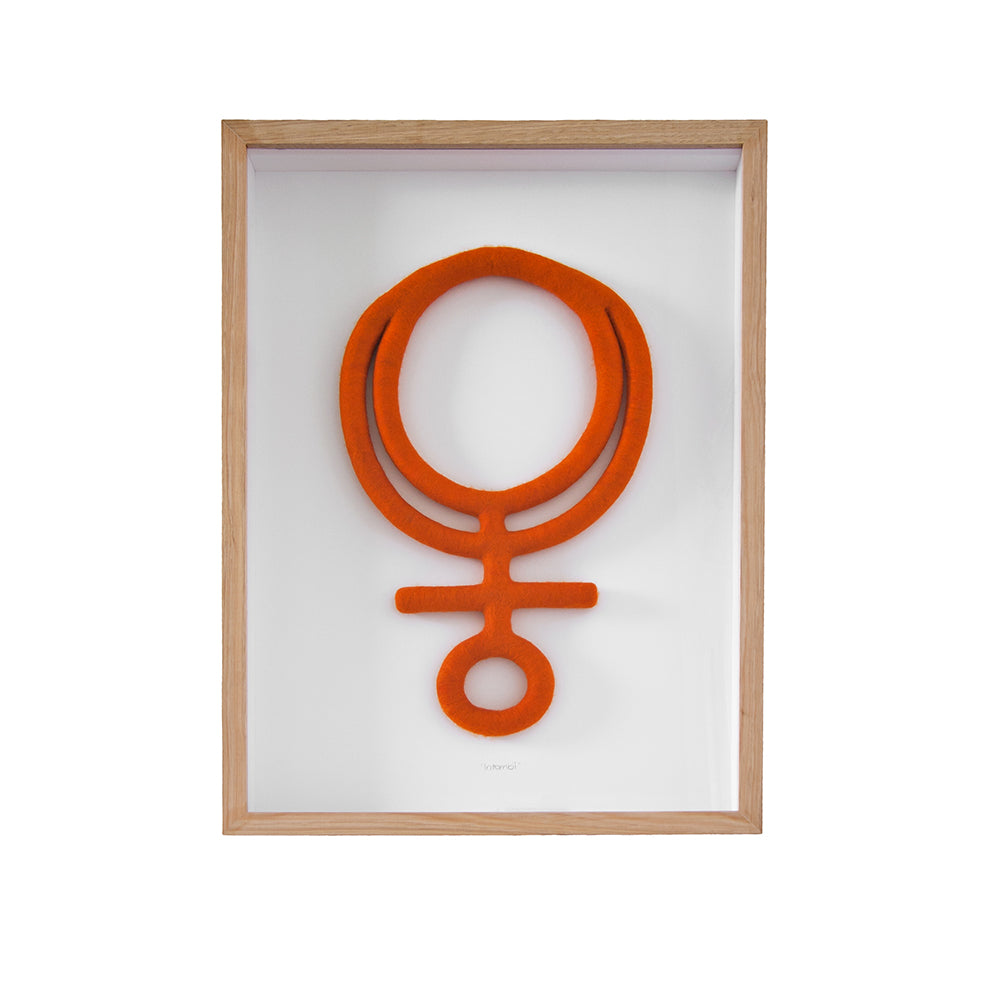 Ndebele Felt Art Framed (intombi | orange) by Safari Fusion