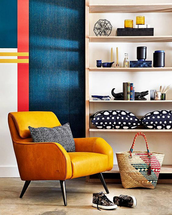 Colour crush / yellow | Groegous yellow leather chair as featured in the May 2017 edition of House and Leisure South Africa