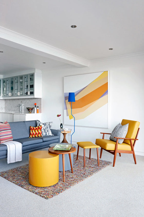 [Colour crush / yellow | Mid century modern in a Clifton apartment Cape Town. South Africa