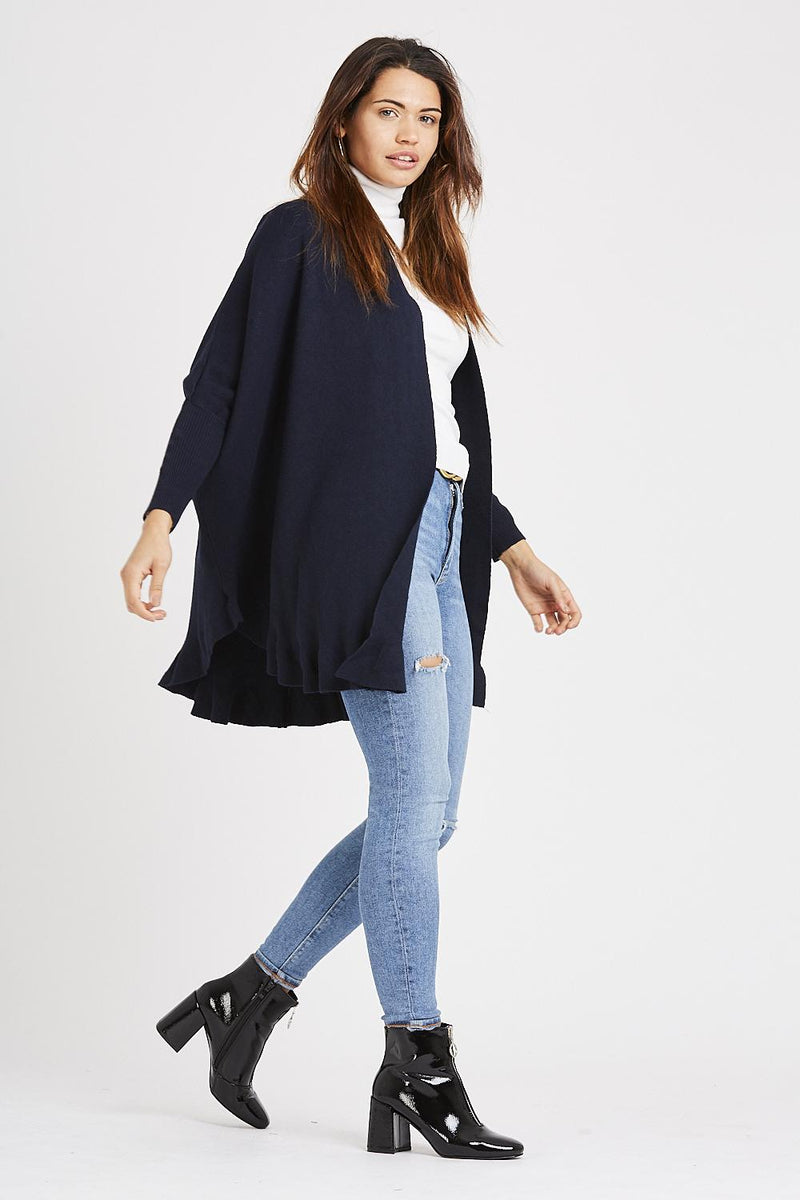 zara navy cardigan