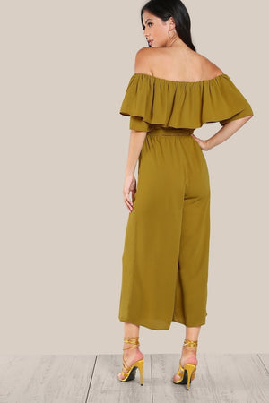 girls off the shoulder jumpsuit