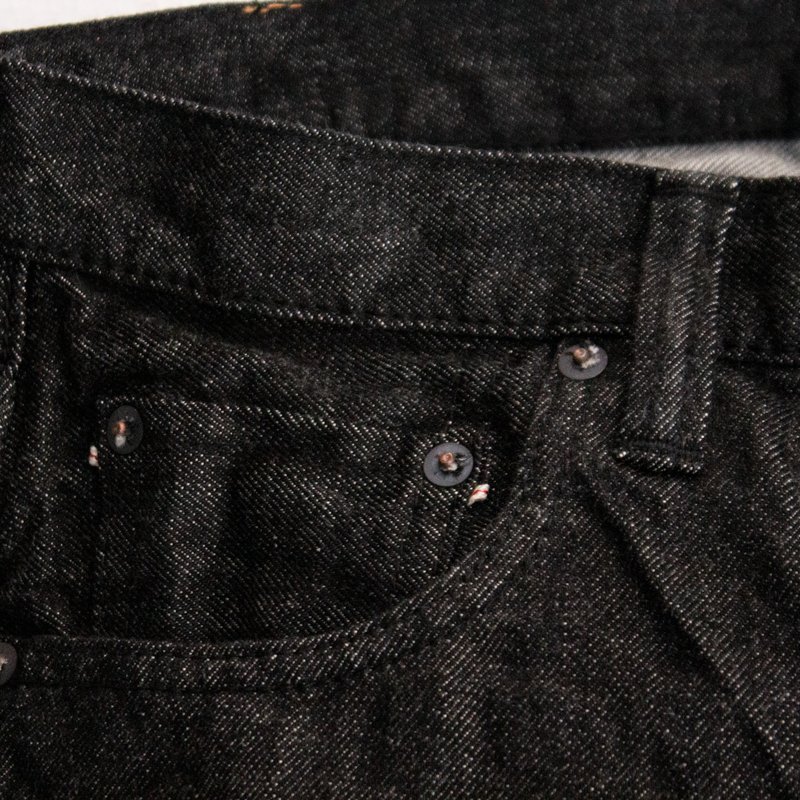 Iron Heart 14oz Selvedge Denim Medium High Rise Tapered Jeans Black Black -  MILWORKS