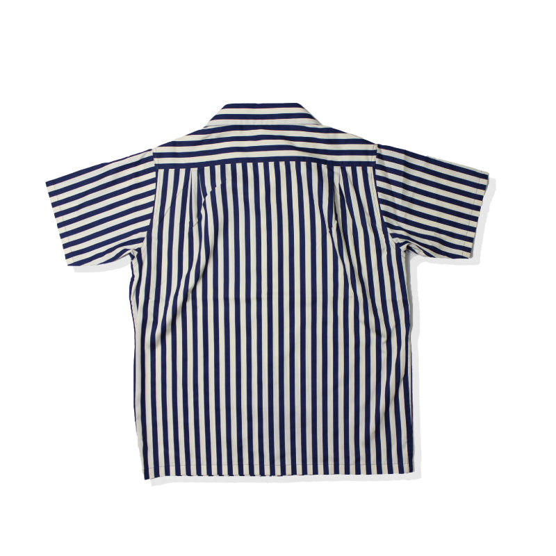 4053 -Stripe Open Collar Shirt