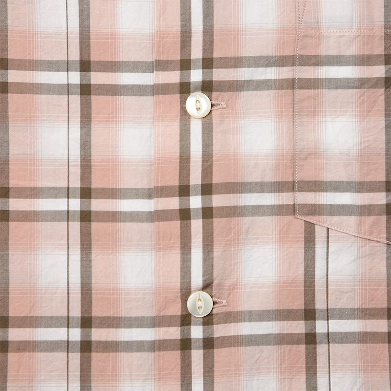 【2023SS】4075-2 Broad Check Open Collar Shirt