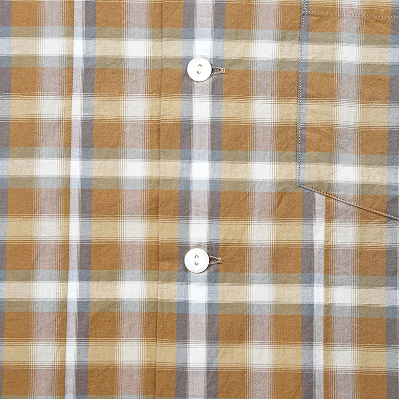 【2023SS】4075-2 Broad Check Open Collar Shirt