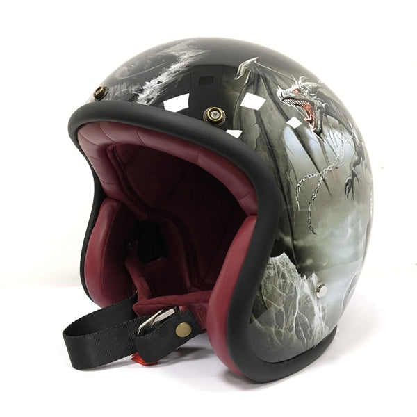 Tyrannosaur moto casco vintage dinosaur motorcycle helmets retro cool