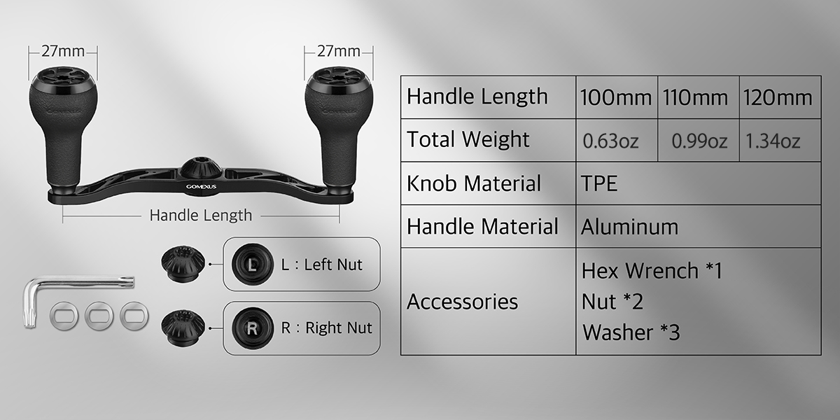 Gomexus Aluminum Handle 8mmx5mm for Tranx 300 400 Tatula Elite Baitcasting  Reel