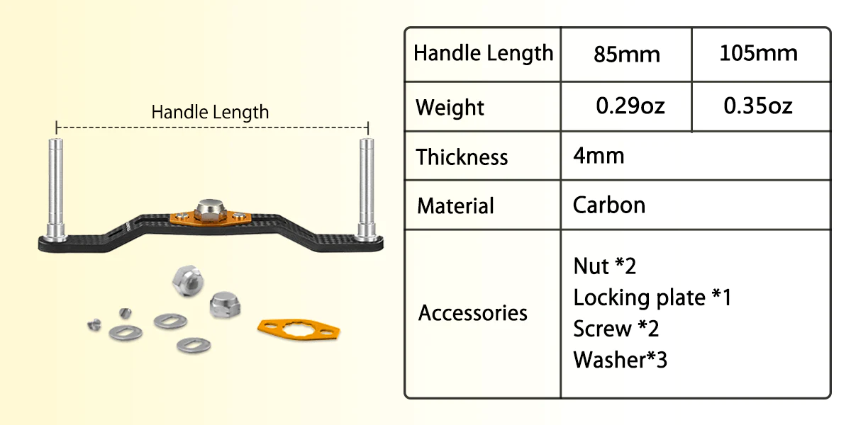 Carbon Baitcasting Reel Handle for Shimano, Daiwa, Abu