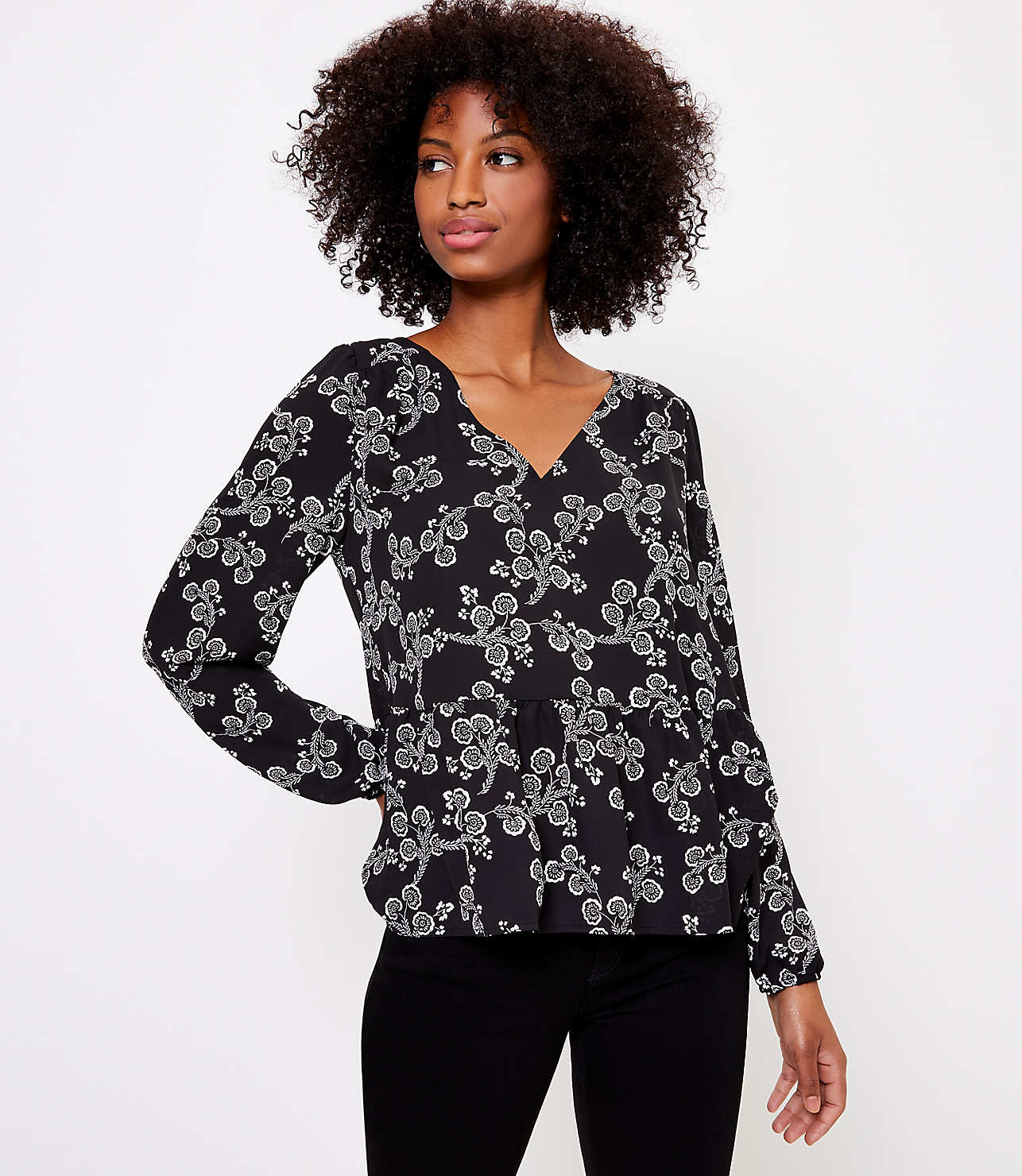 floral peplum blouse