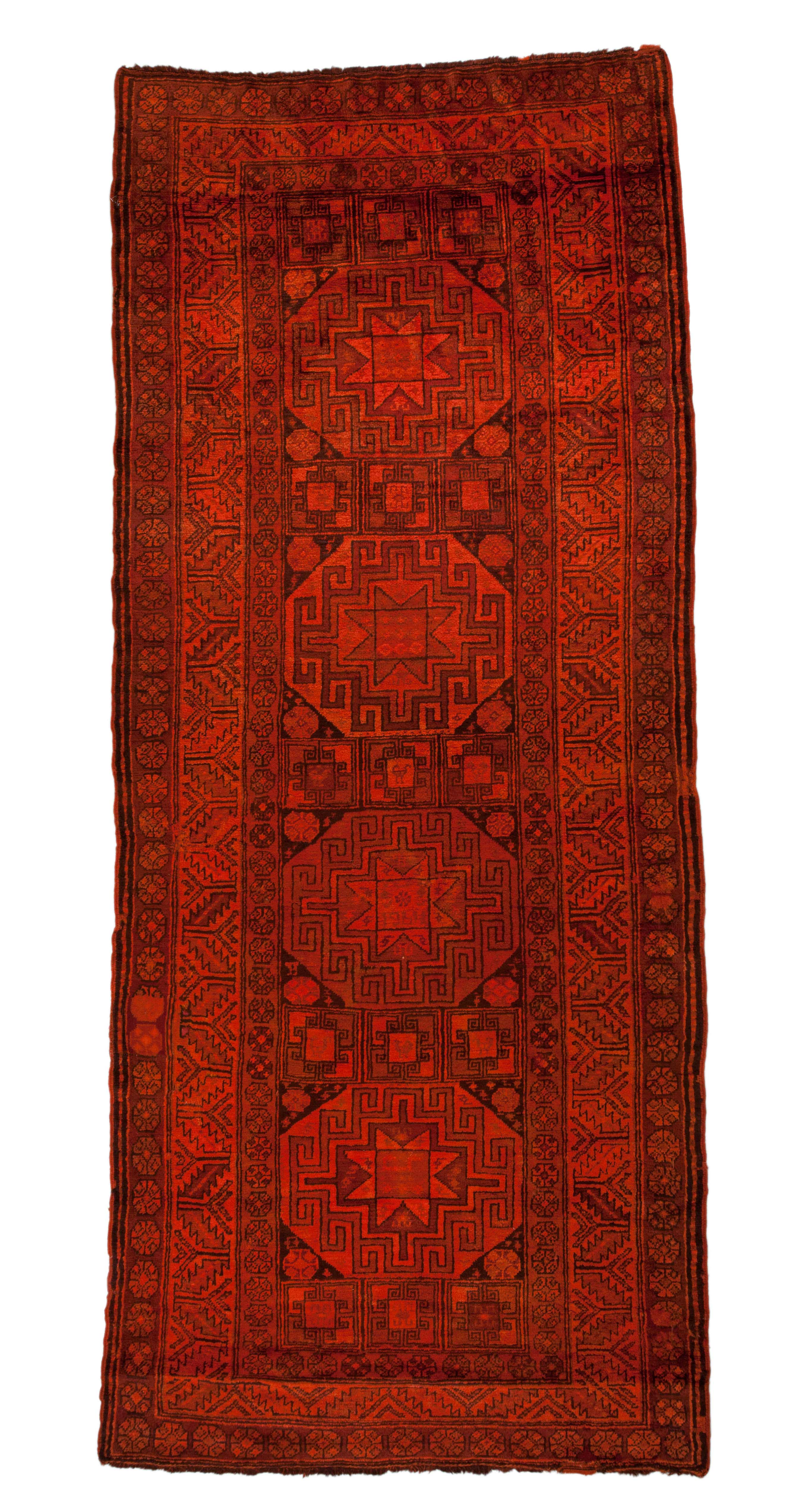 5x11 Overdyed Vintage Burnt Orange Rug 2620