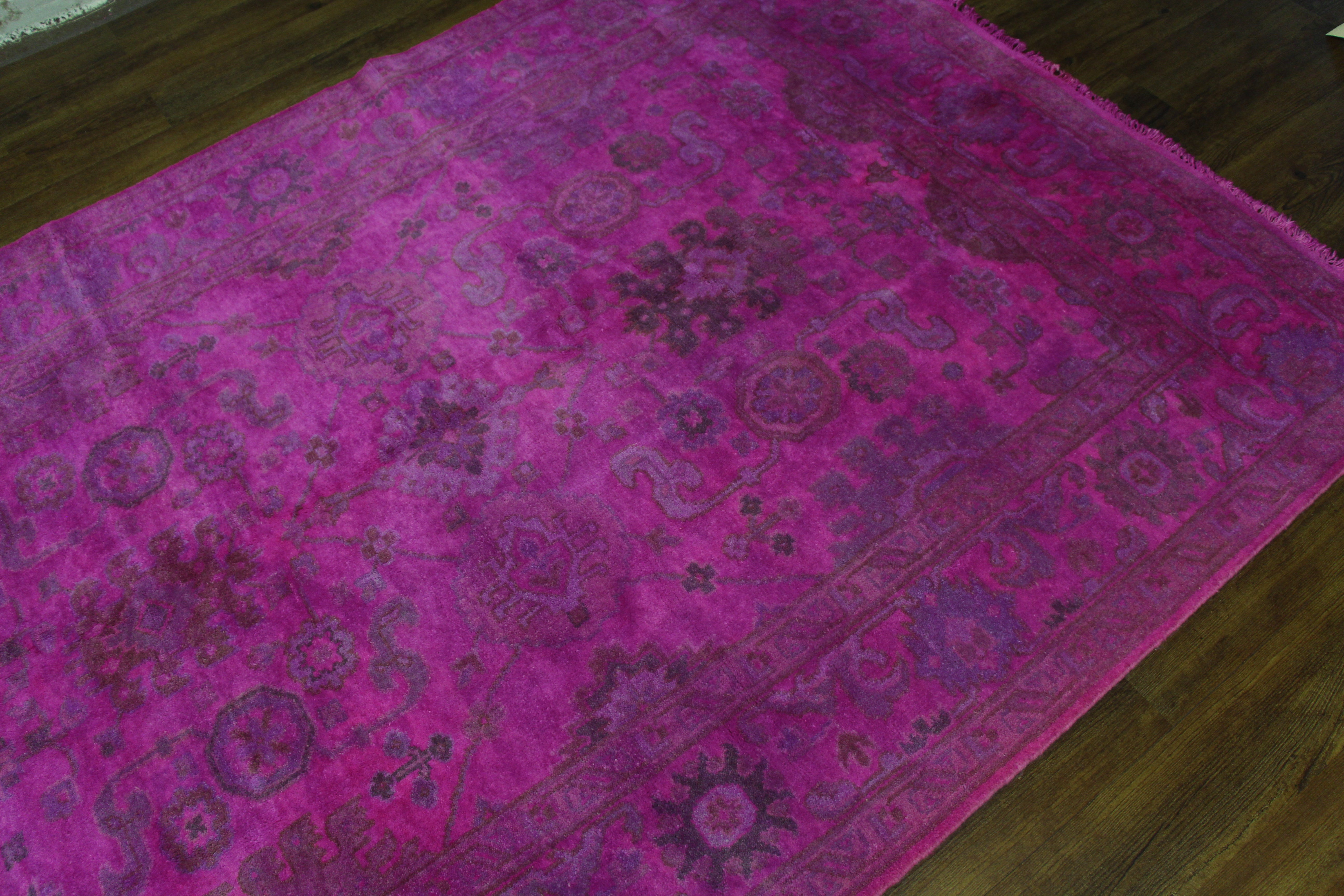 6脳9 Hot Pink Rug Overdyed 2921