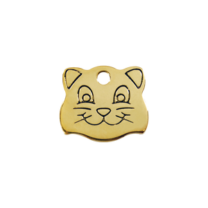 Red Dingo Brass Cat Shaped Cat ID Tag Dog