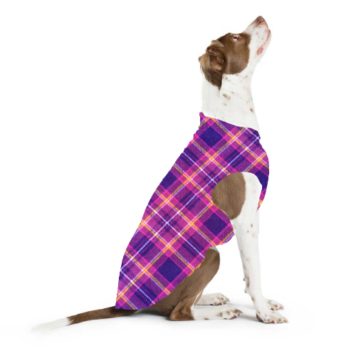 Gold Paw Stretch Fleece Dog Coat - Mulberry Plaid – PupLife Dog Supplies