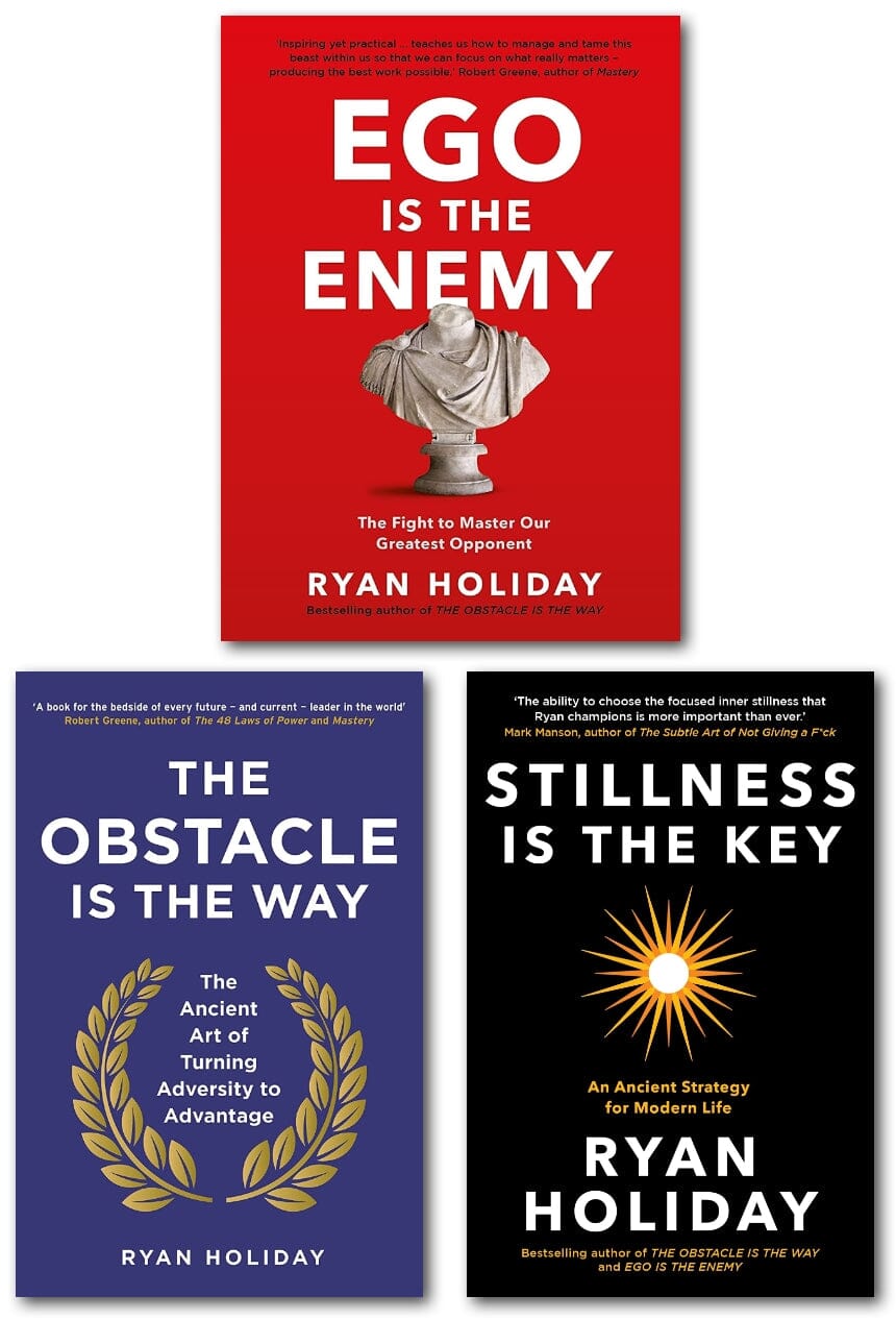 3 Books Collection Set (Ego is the Enemy, The Obstacle is the Way,  Stillness is the Key)