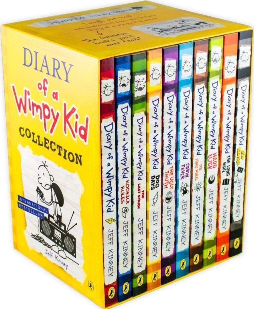 Jeff Kinney Diary of a Wimpy Kid 19 Books Series, Complete Collection 1-19  Books of Boxed Set, Gift Set for Boys Girls (20220205)