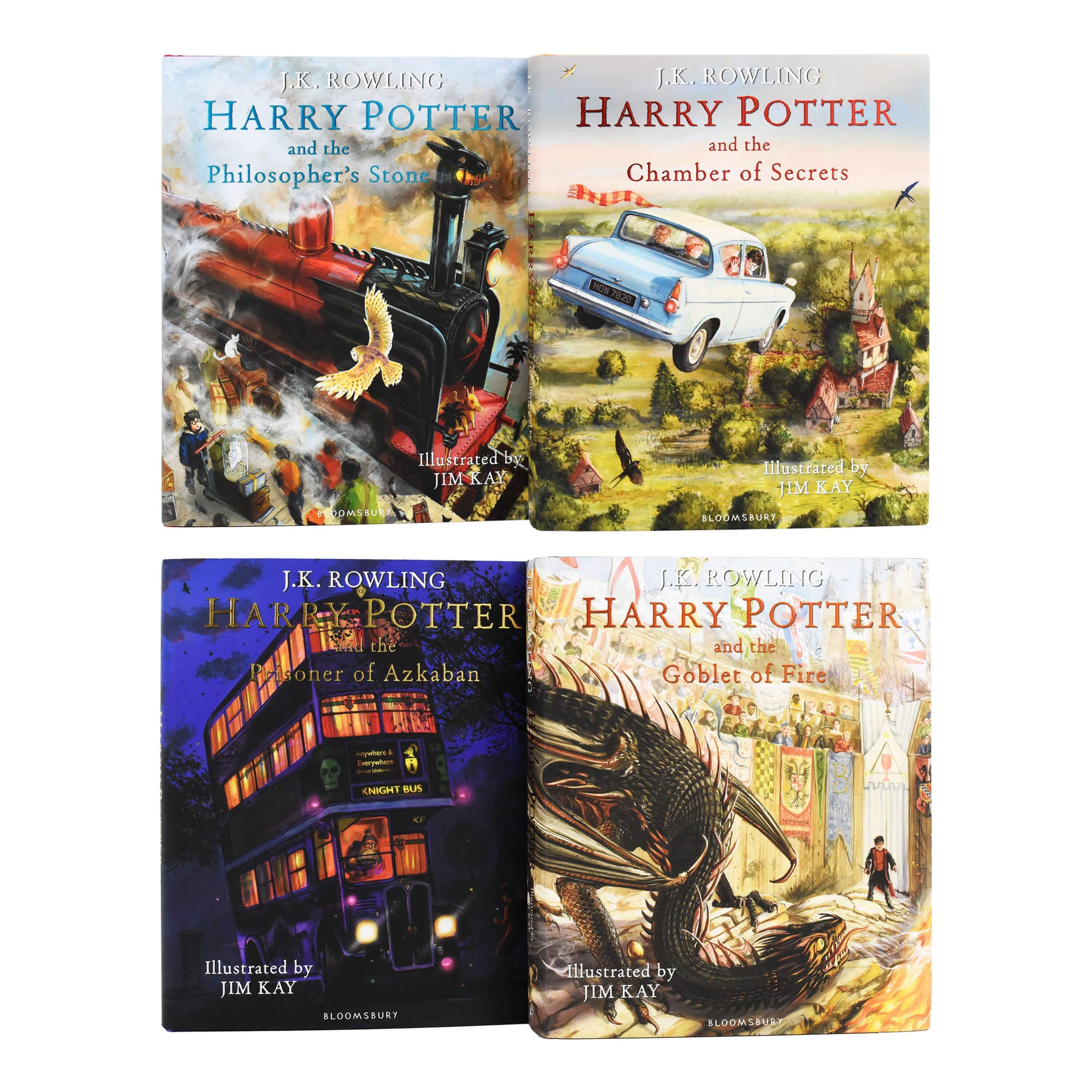 Harry Potter The Illustrated 4 Books by Jim Kay - Ages 9-14 - Hardback