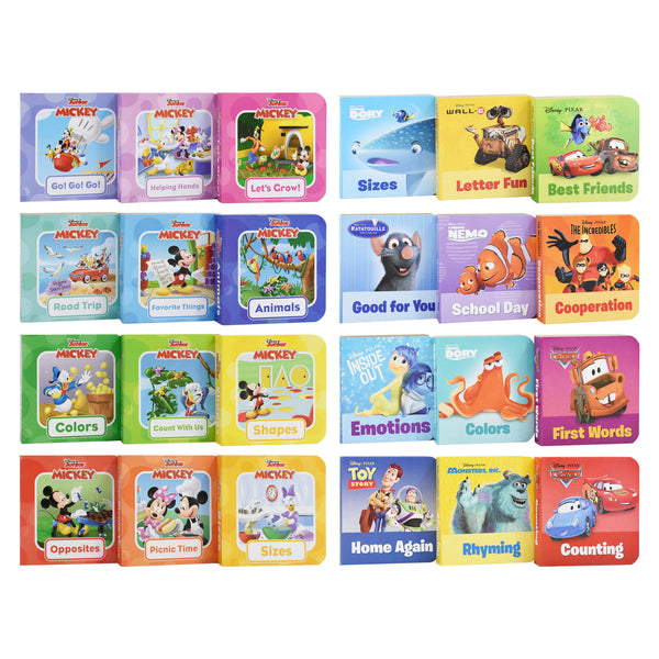 Disney Baby Mickey Mouse, Minnie, Toy Story and More! - My First Library 12  Board Book Set - First Words, Shapes, Numbers, and More! Baby Books - PI